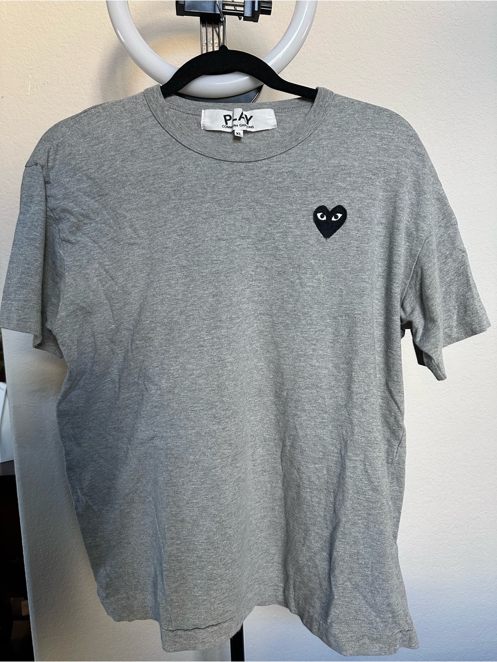 Comme des Garcons PLAY Gray Heart Logo Tee - Men's